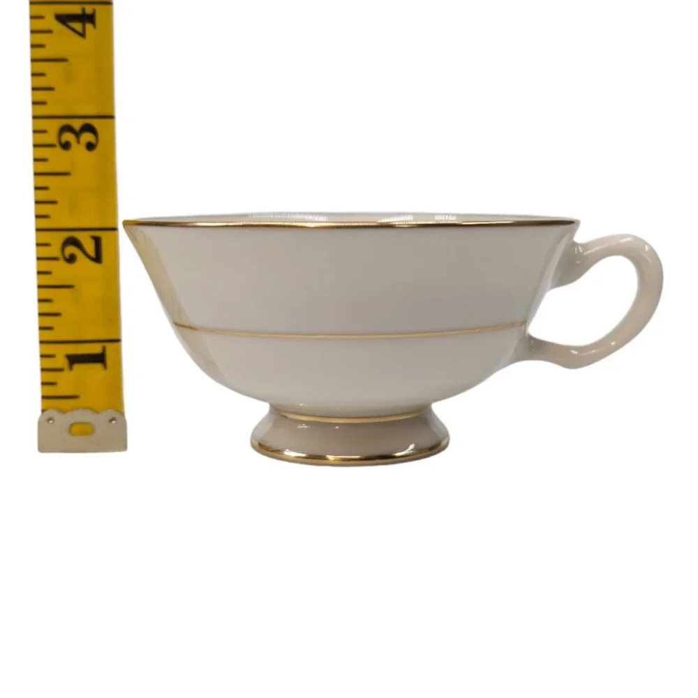 Vtg Lenox Imperial P-338 Tea Cup LOT OF 7 Cream Gold Laurel Trim Footed 6 OZ USA